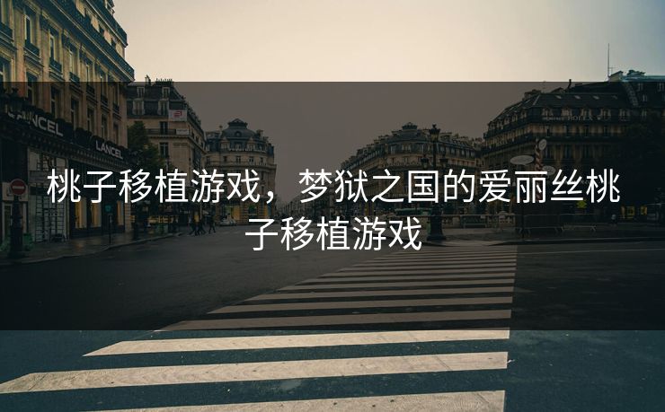 桃子移植游戏,梦狱之国的爱丽丝桃子移植游戏 桃子移植游戏,梦狱之国的爱丽丝桃子移植游戏